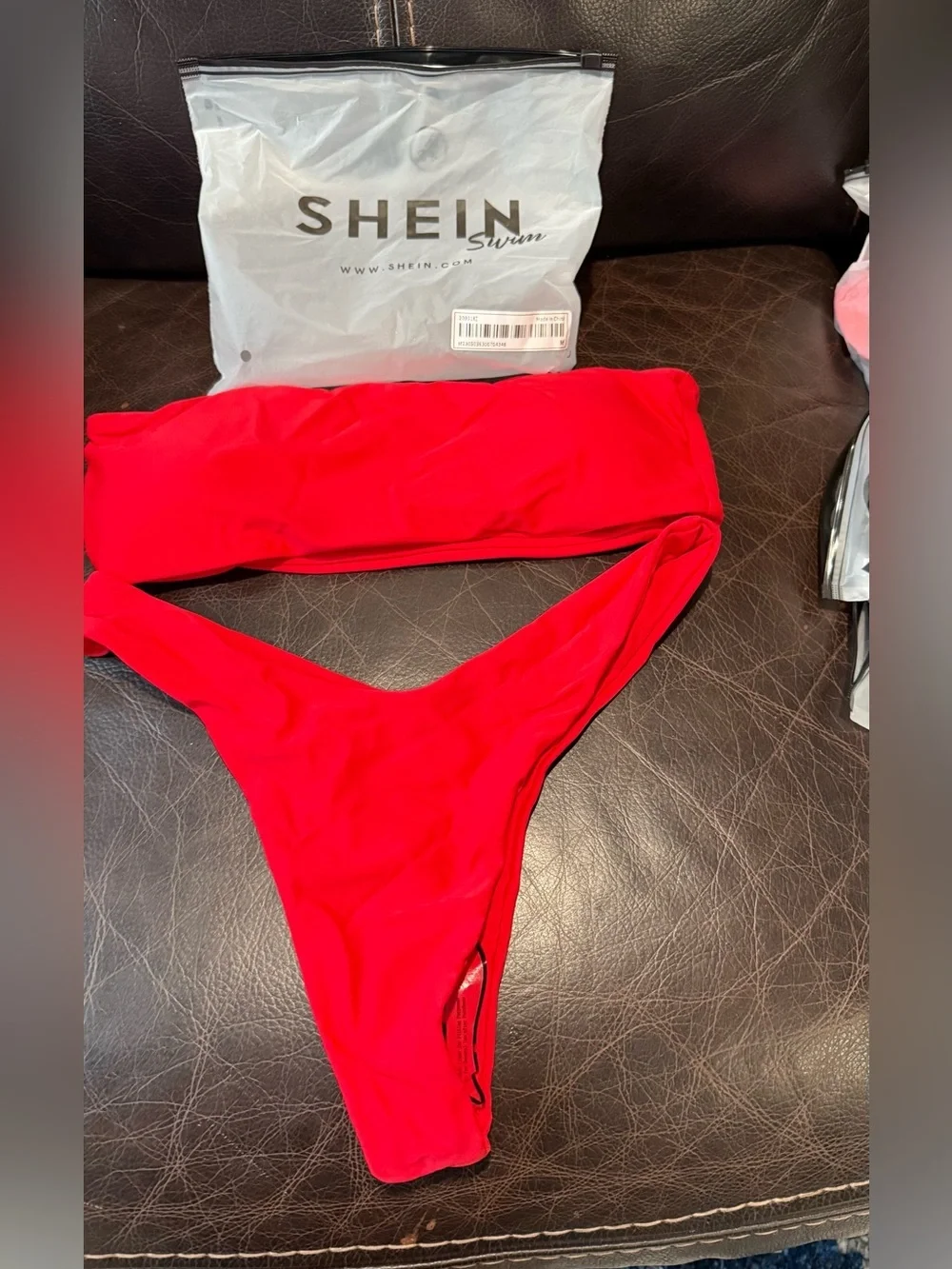 SHEIN Swim 2pcs/Set Women's Solid Color Bandeau Sexy Bikini Swimming Suit Sz-M